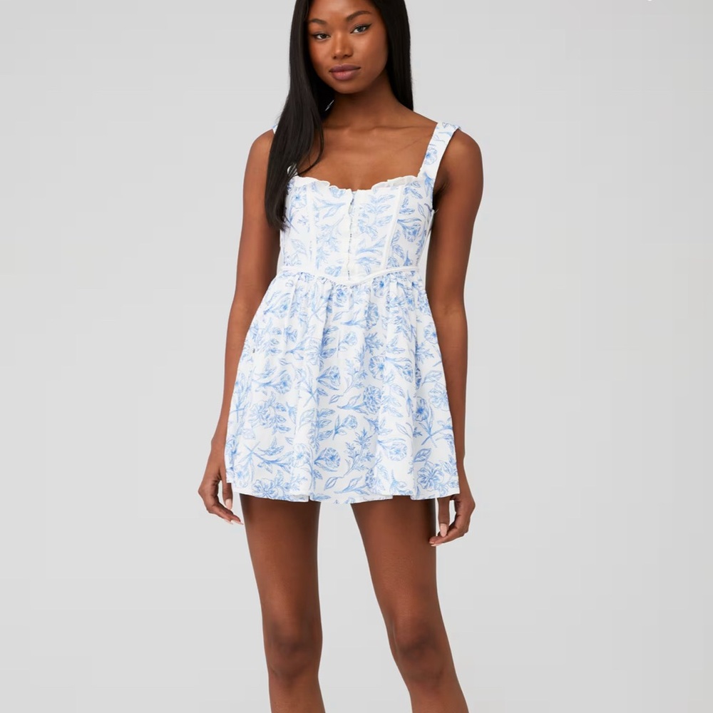 For Love & Lemons Maisie Floral Print Mini Dress